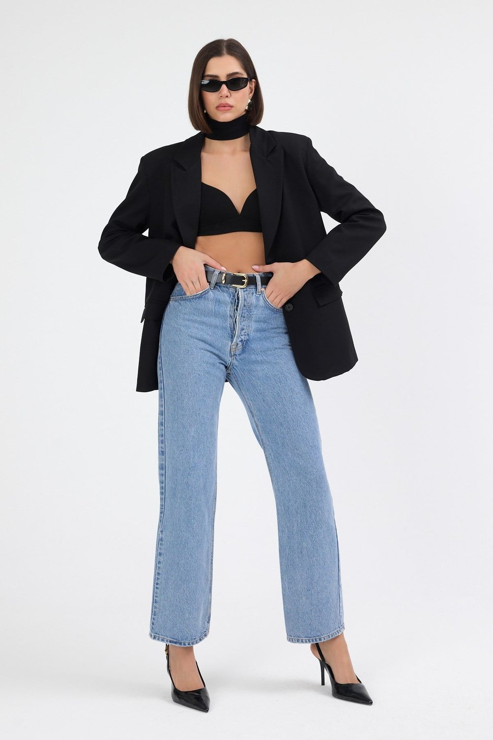 Kadın Oversize Siyah Blazer Ceket