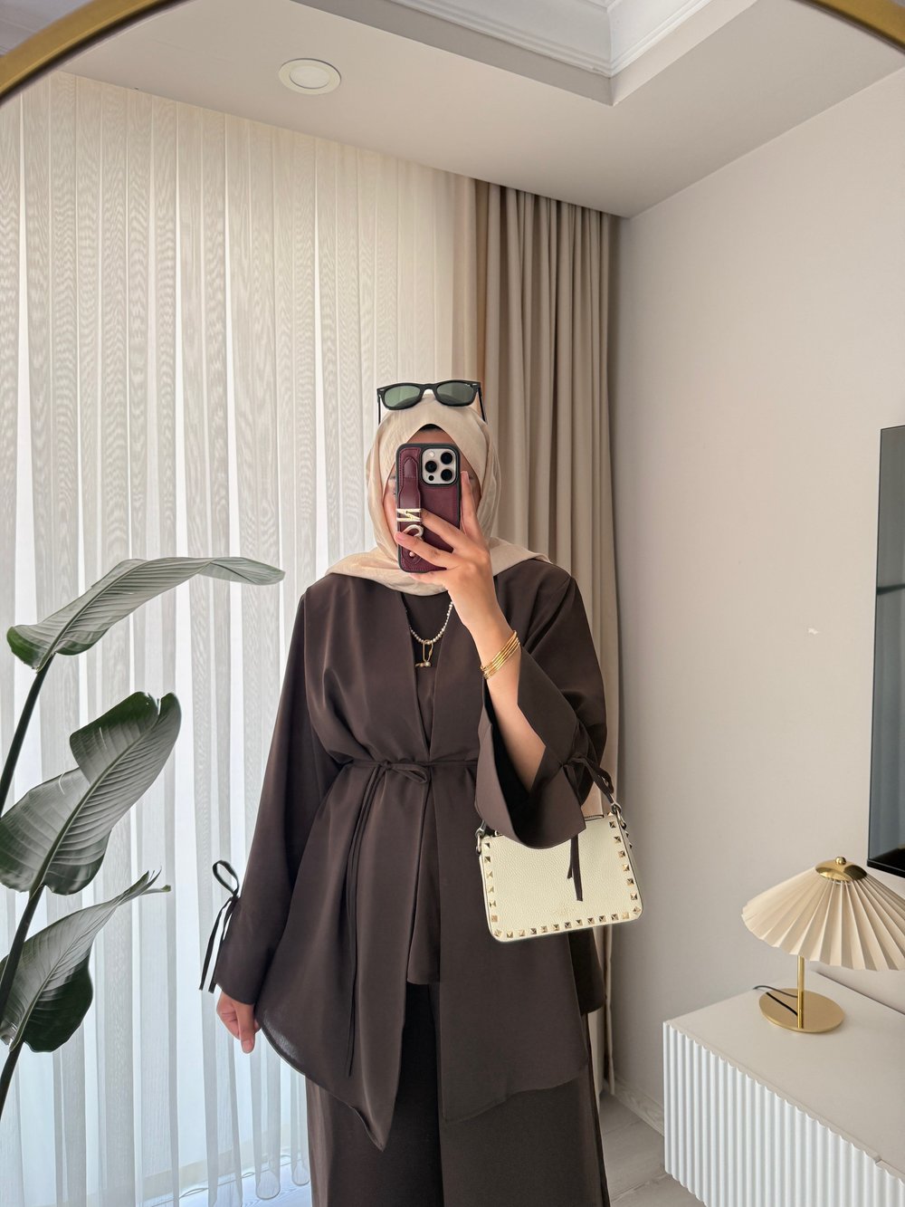 3'Lü Kimono Takım Kahverengi 