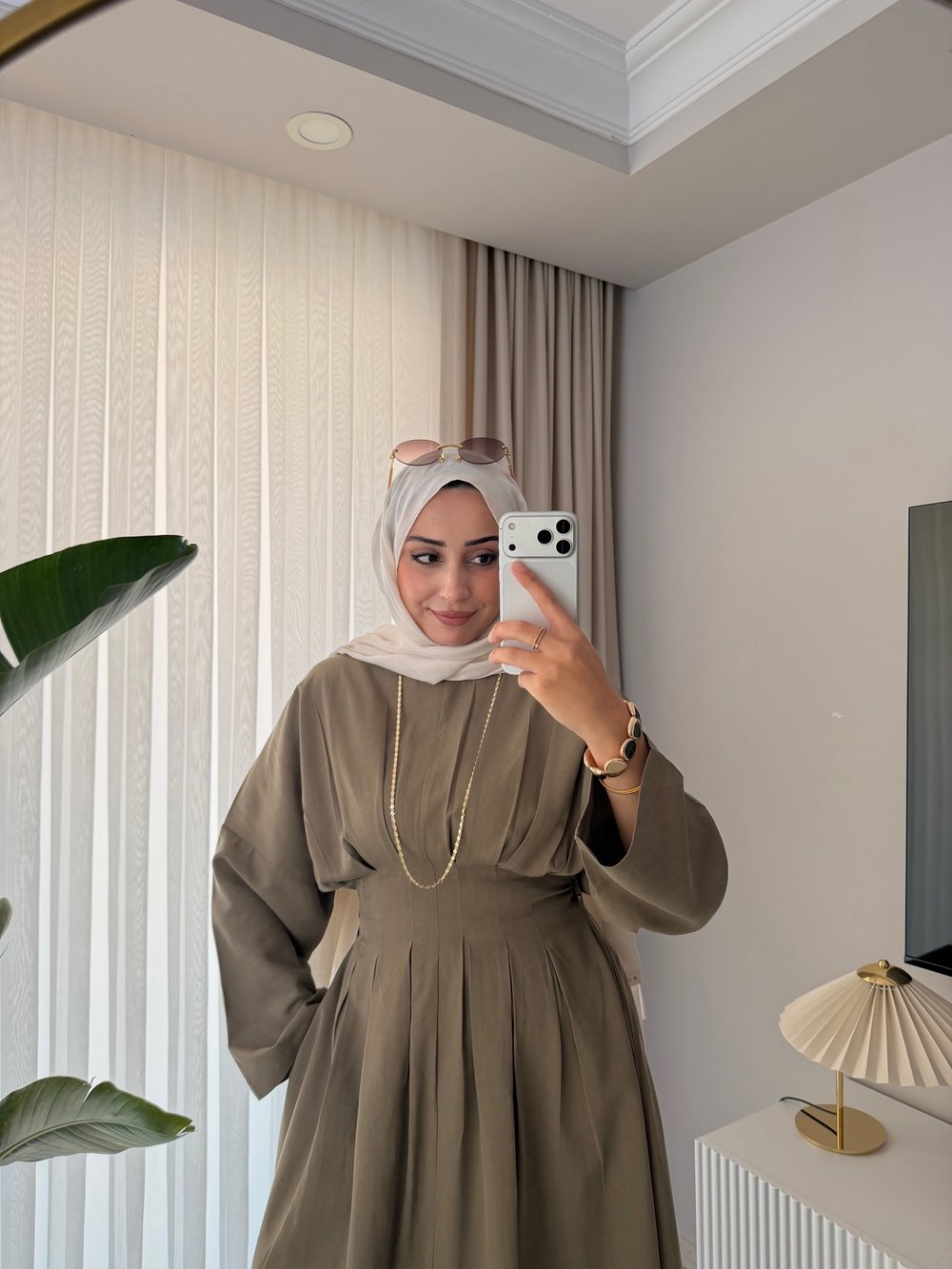 Beli Korse Detaylı Elbise Yeşil
