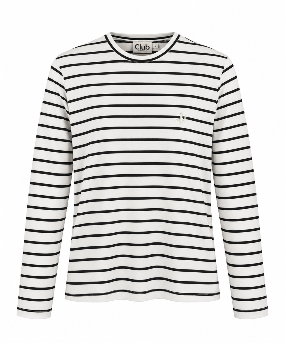 Çizgili Beyaz Sweatshirt 