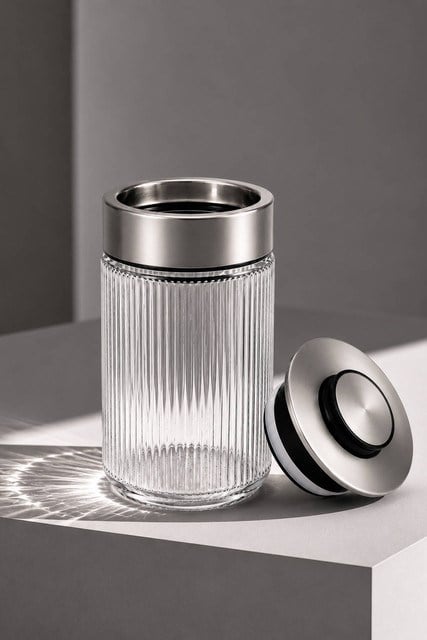 Premium Airtight Diamond Cam Saklama Kavanozu 1000 cc