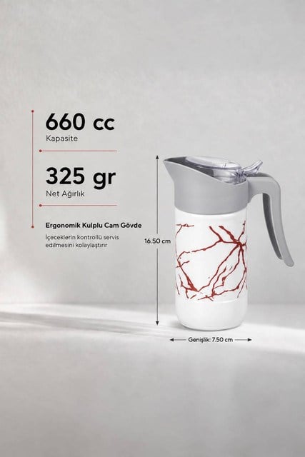 Çok Amaçlı Kulplu Cam Sürahi 660 cc