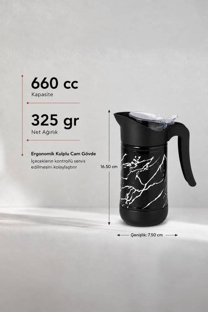 Çok Amaçlı Kulplu Cam Sürahi 660 cc