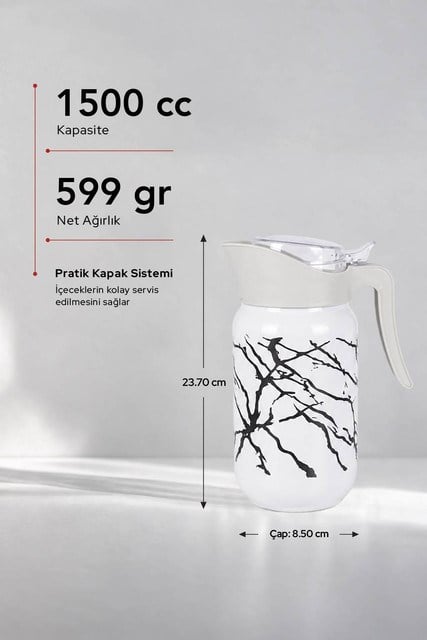Çok Amaçlı Kulplu Cam Sürahi 1500 cc