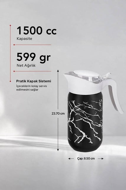 Çok Amaçlı Kulplu Cam Sürahi 1500 cc