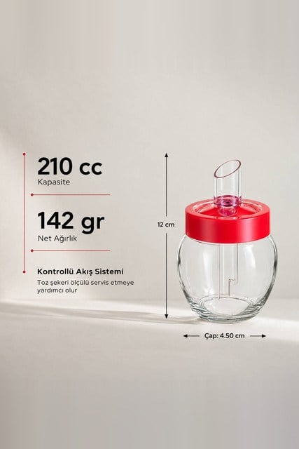 Cam Toz Şeker Dispenseri 210 cc