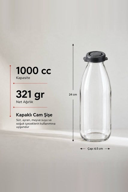 Cam İçecek Şişesi 1000 cc