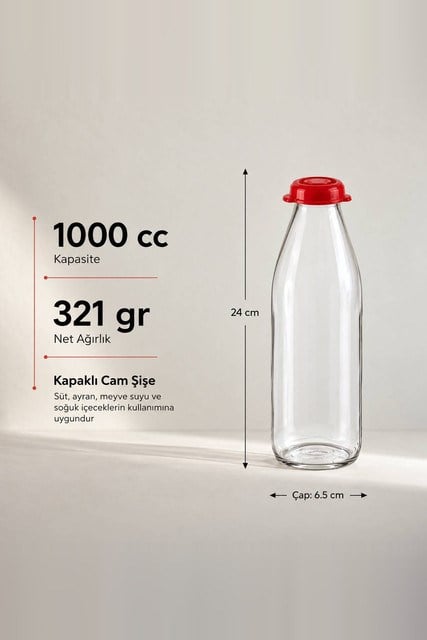 Cam İçecek Şişesi 1000 cc