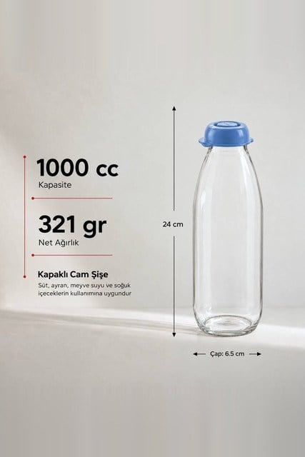 Cam İçecek Şişesi 1000 cc
