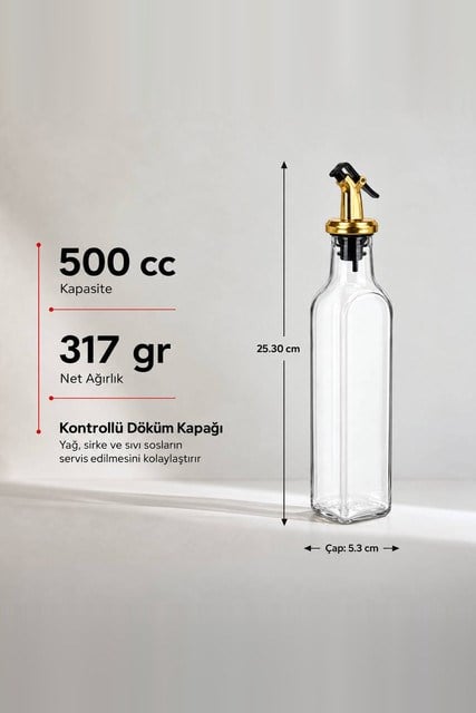 Maraska Dekoratif Cam Yağlık 500 cc