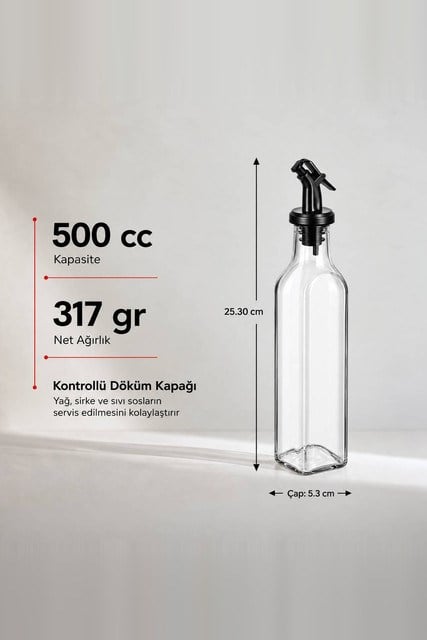 Maraska Dekoratif Cam Yağlık 500 cc