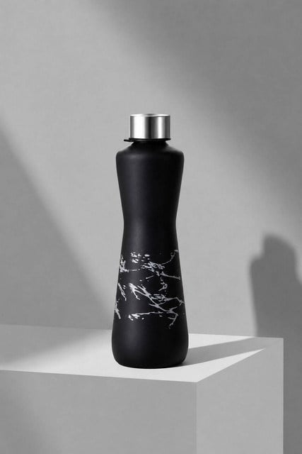 Gümüş Mermer Desenli Cam Matara 750 cc