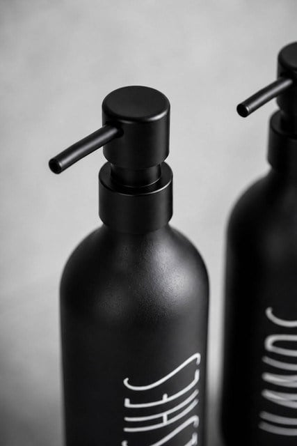 Bambu Standlı 2li Renkli Cam Sıvı Sabunluk Seti