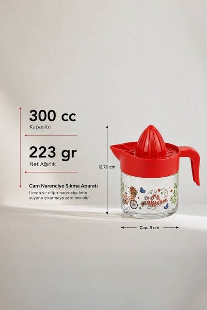 Desenli İnci Serisi Cam Limon Sıkacağı 300 cc
