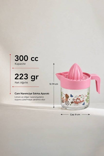 Desenli İnci Serisi Cam Limon Sıkacağı 300 cc