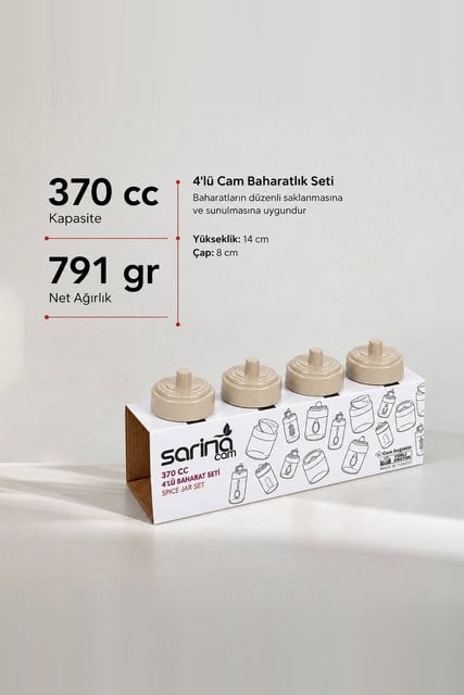 4’lü Cam Baharatlık Seti 300 cc