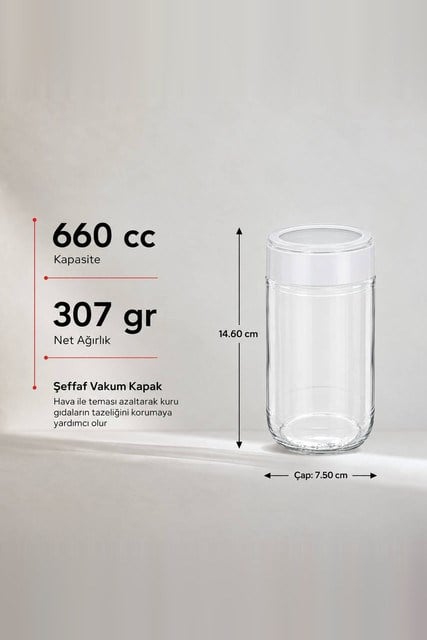 Vakum Kapaklı Kavanoz 660 cc