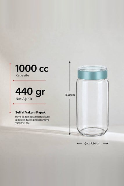 Vakum Kapaklı Kavanoz 1000 cc