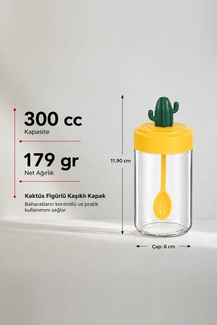 Kaşıklı Kaktüs Baharatlık 300 cc