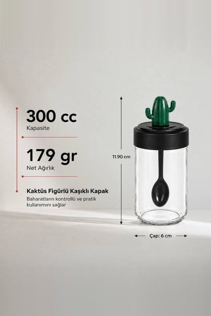 Kaşıklı Kaktüs Baharatlık 300 cc