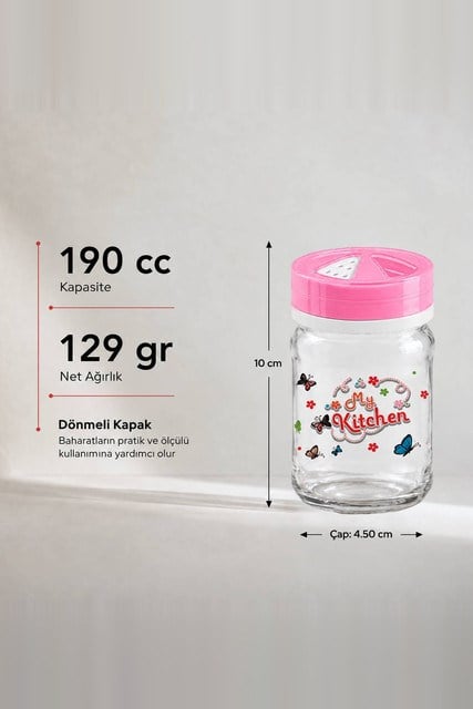 Dekoratif Kristal Cam Baharatlık 190 cc