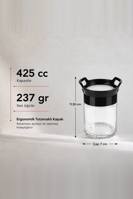 Kulplu Cam Kavanoz 425 cc