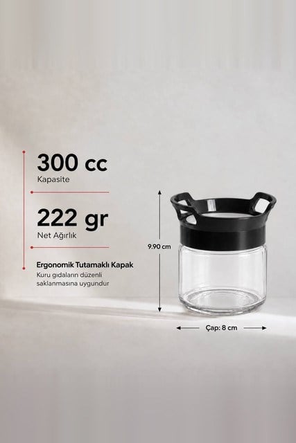 Kulplu Cam Kavanoz 330 cc