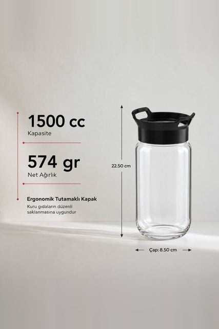 Kulplu Cam Kavanoz 1500 cc