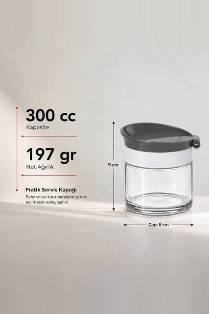 Kapaklı Cam Saklama Kavanozu 300 cc
