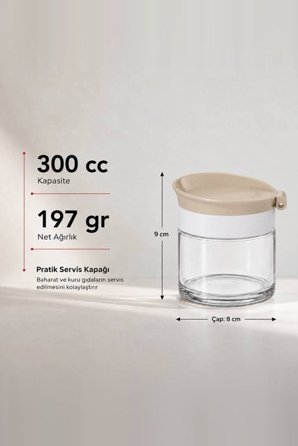 Kapaklı Cam Saklama Kavanozu 300 cc