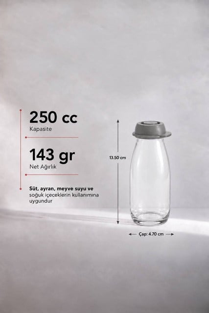 Sarina Cam İçecek ve Süt Şişesi  250 cc
