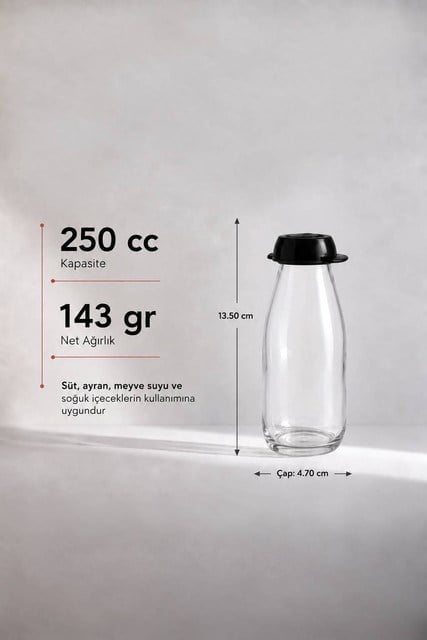 Sarina Cam İçecek ve Süt Şişesi  250 cc