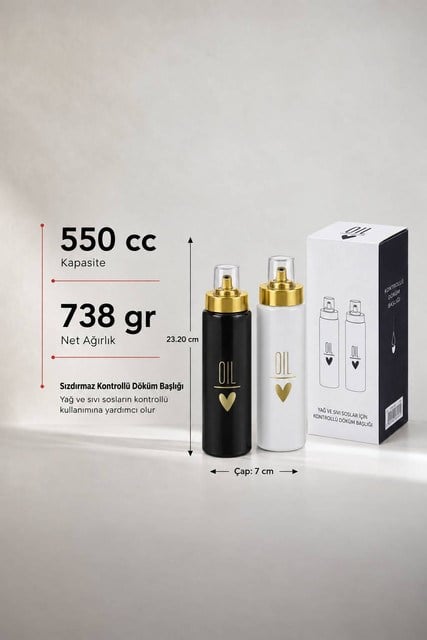 Sarina İkili Sızdırmaz Cam Yağlık Seti  2 x 550 cc