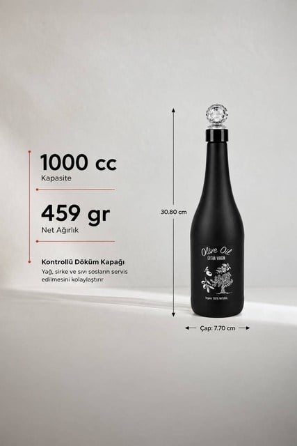 Mat Siyah Cam Yağlık 1000 cc