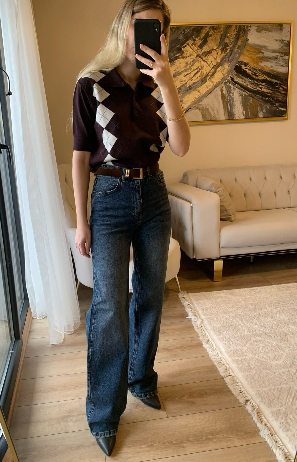 Yüksek Bel Kemerli Straight Jean