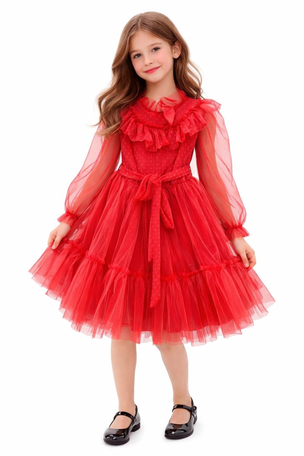 KELEBEK DETAY TÜL ELBİSE
