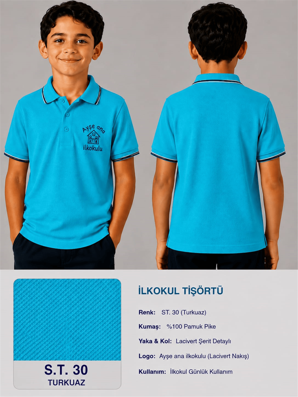 OKUL POLO YAKA KISA KOL