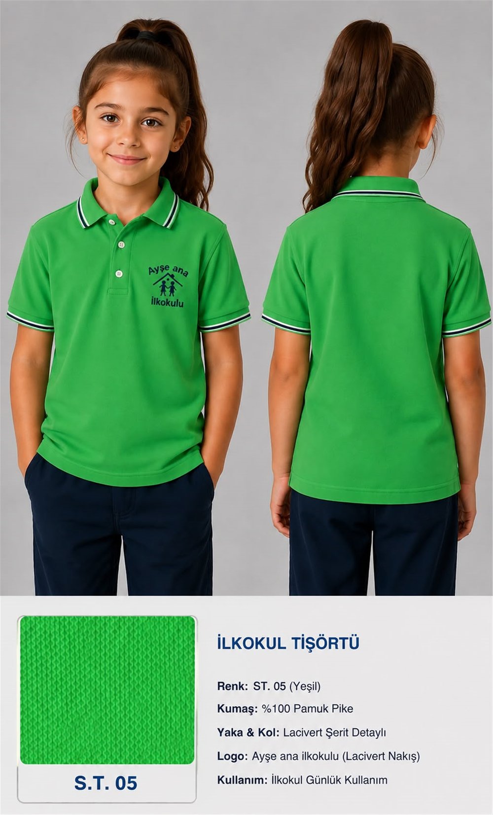 OKUL POLO YAKA KISA KOL