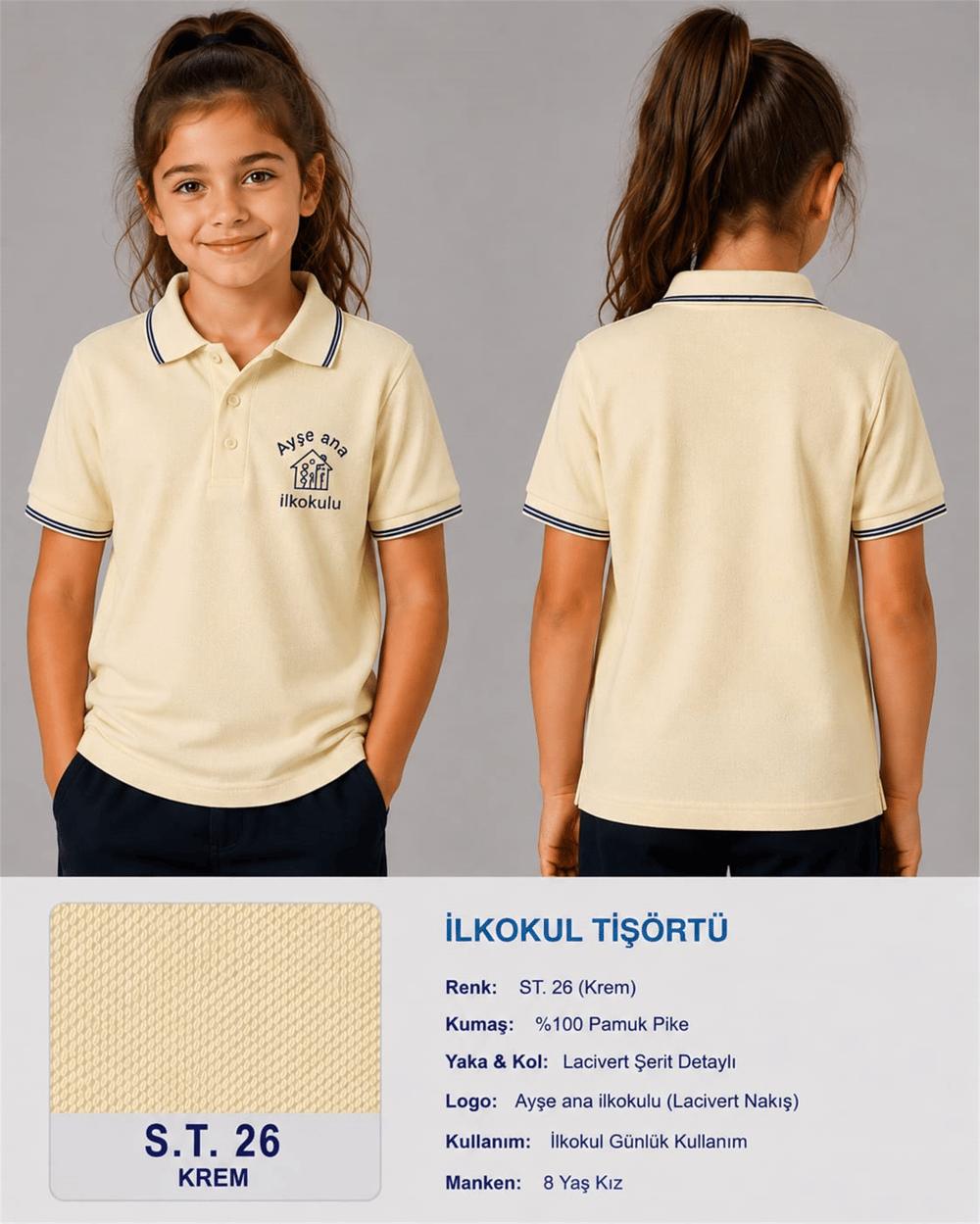 OKUL POLO YAKA KISA KOL