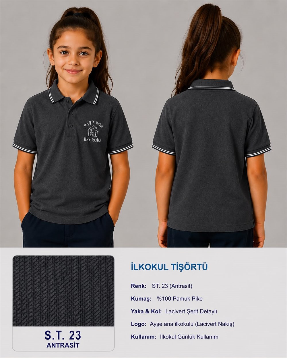 OKUL POLO YAKA KISA KOL