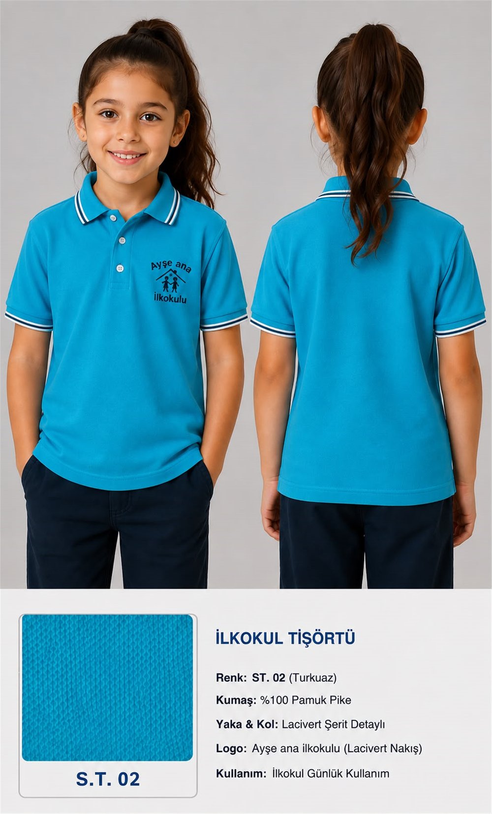 OKUL POLO YAKA KISA KOL