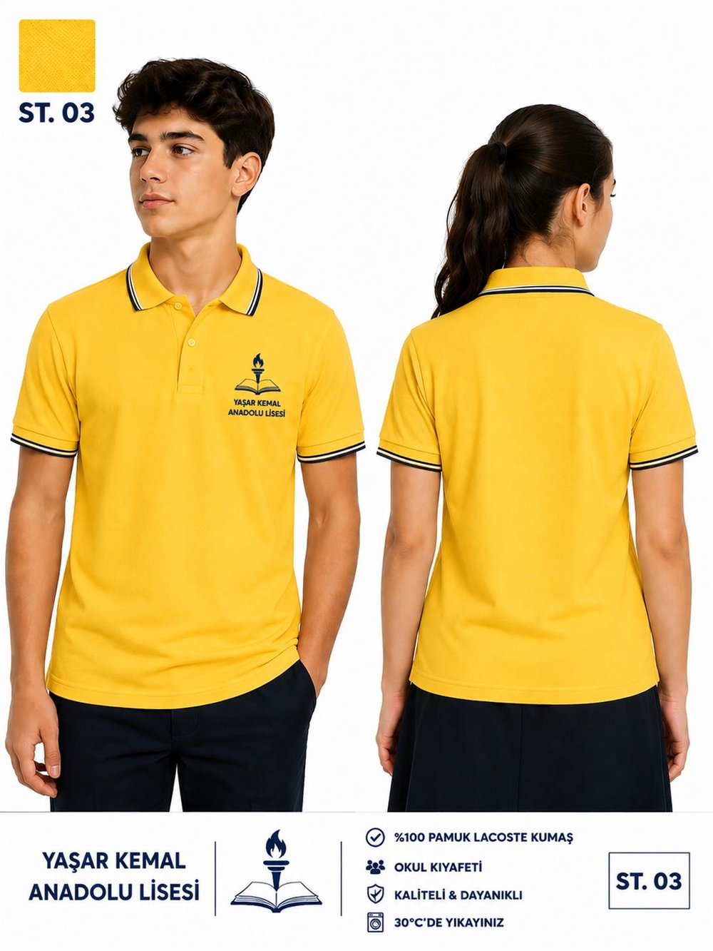 OKUL POLO YAKA KISA KOL