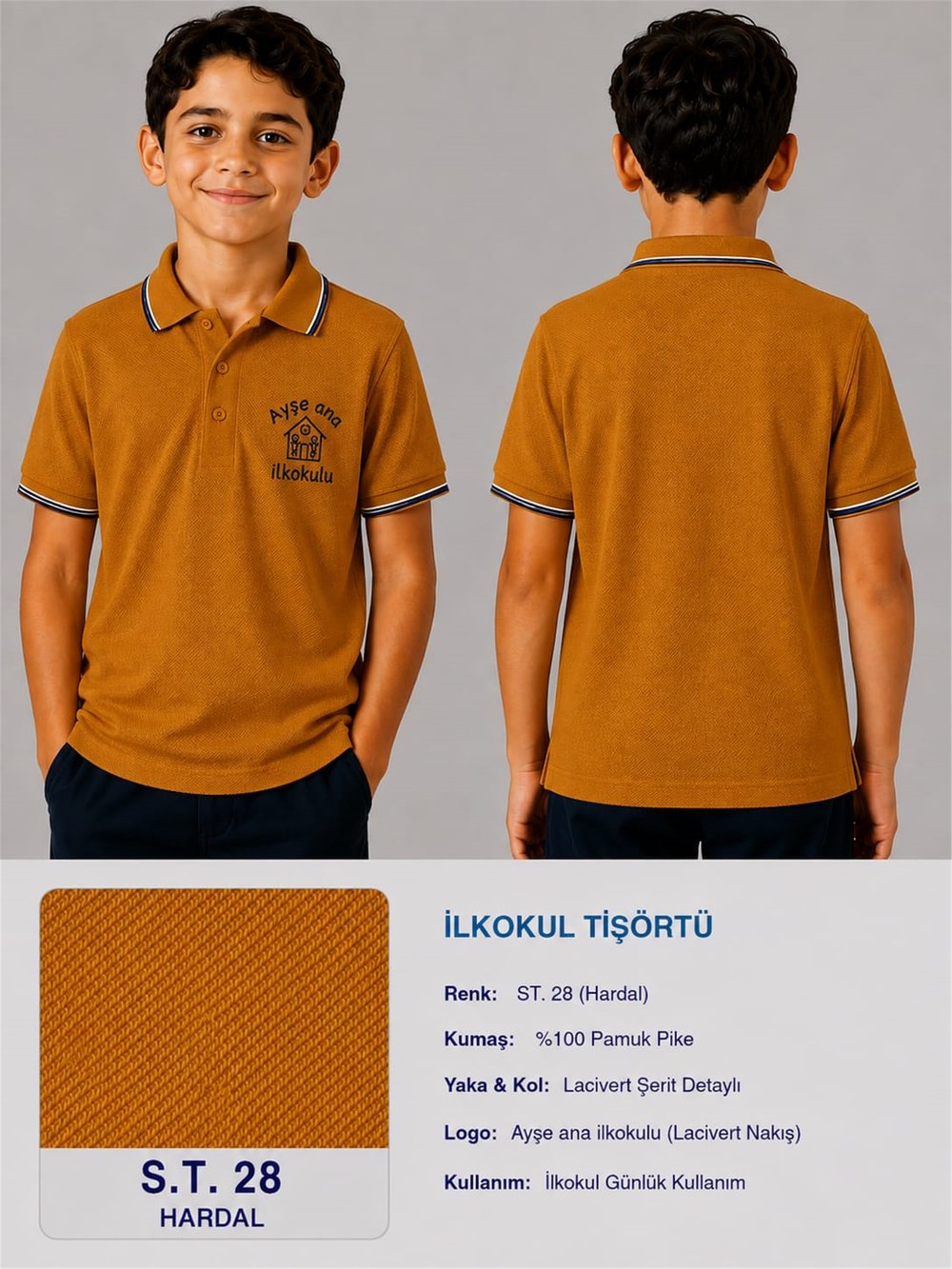OKUL POLO YAKA KISA KOL