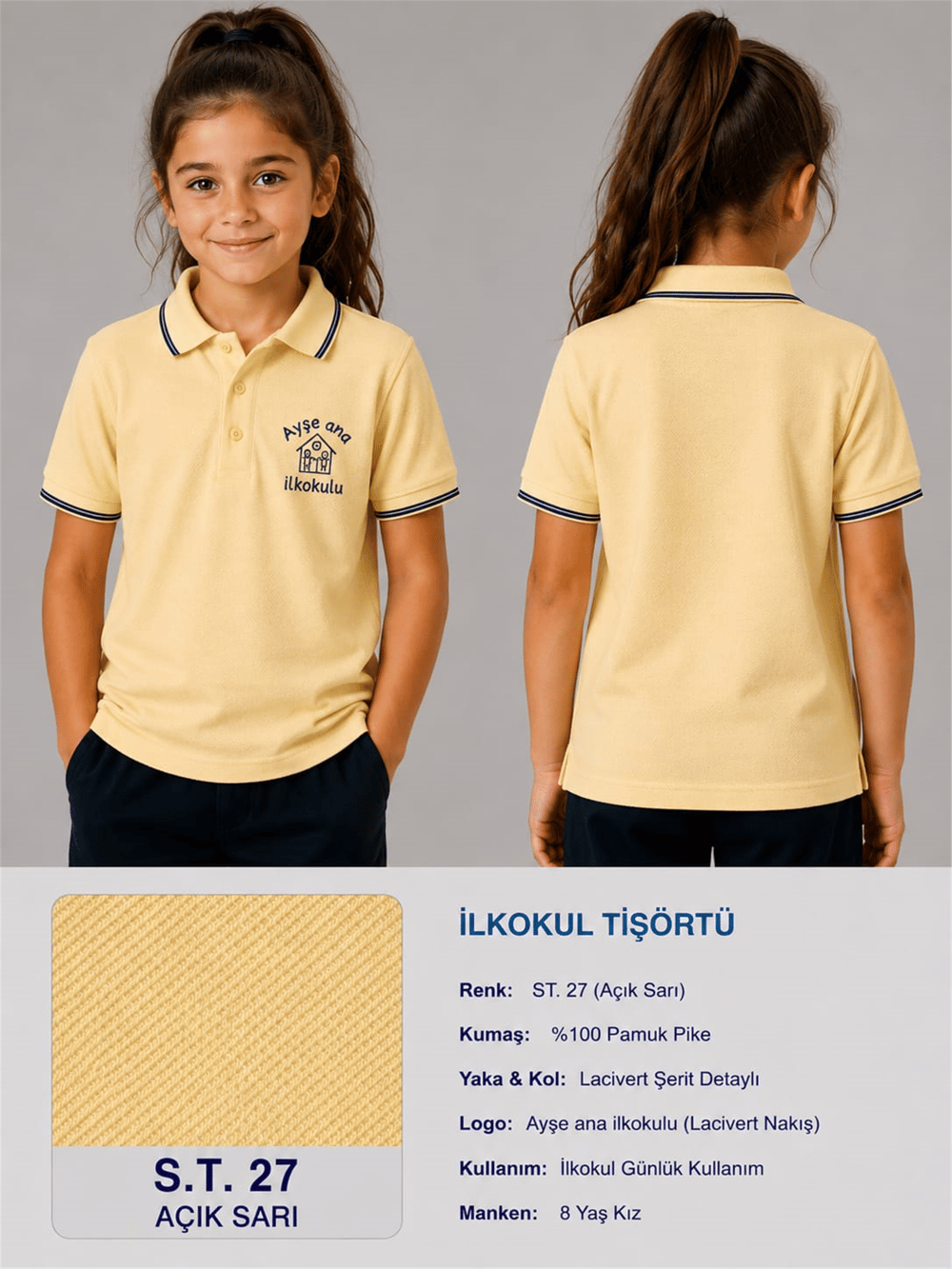 OKUL POLO YAKA KISA KOL