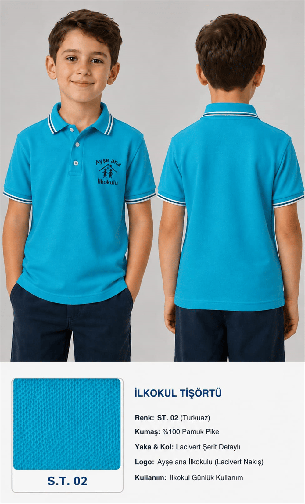 OKUL POLO YAKA KISA KOL