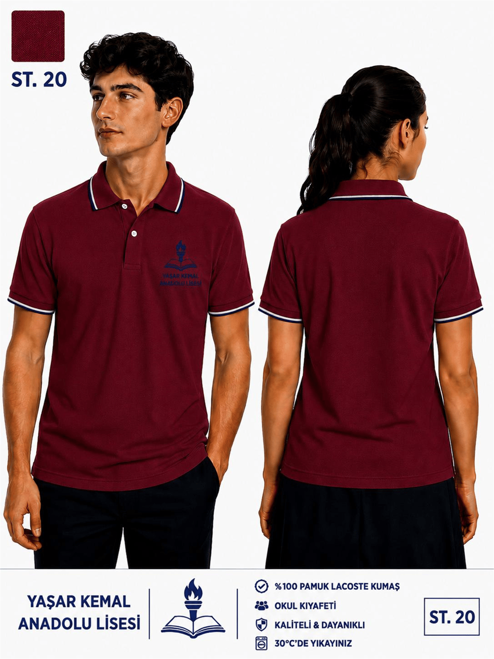 OKUL POLO YAKA KISA KOL