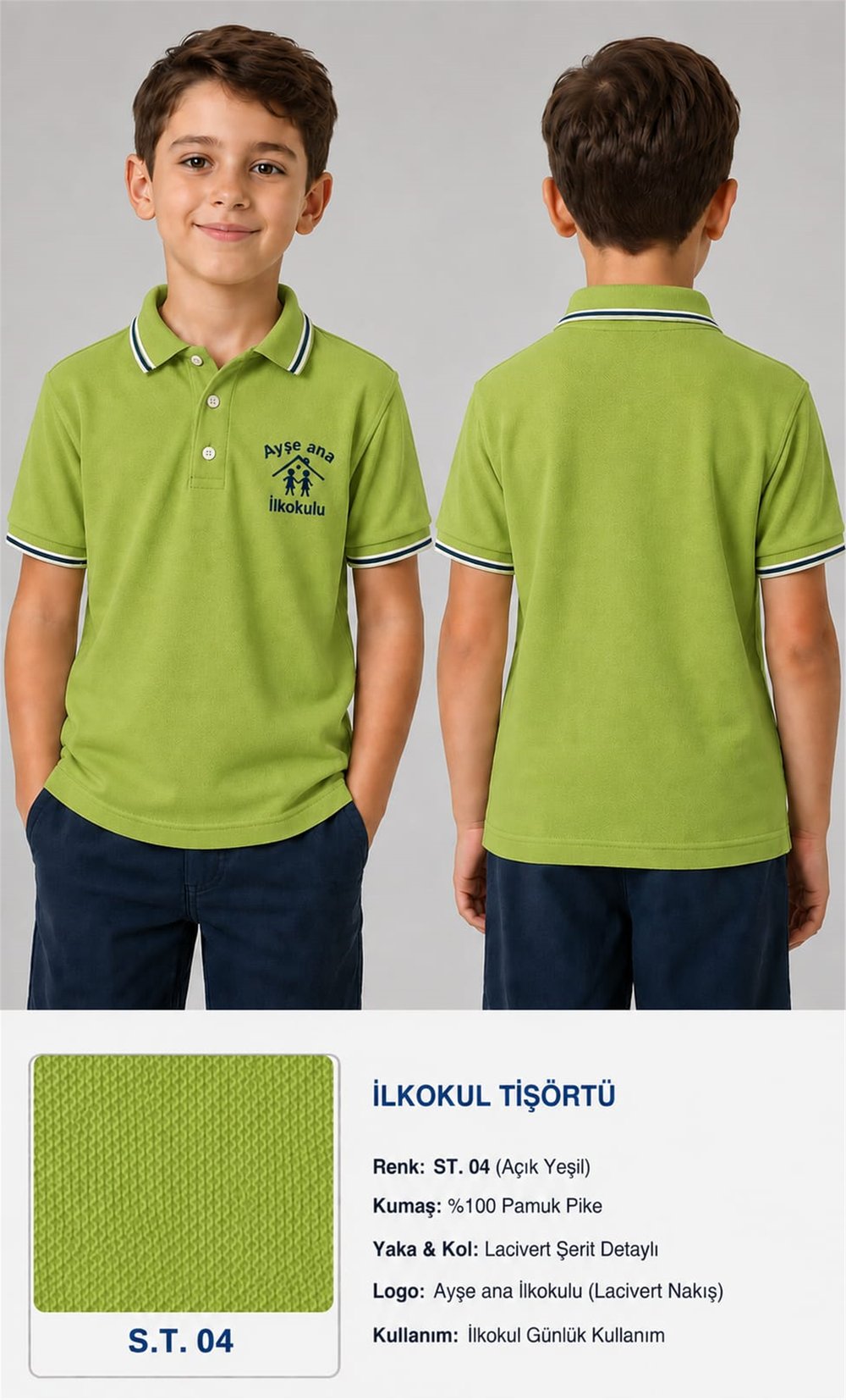 OKUL POLO YAKA KISA KOL