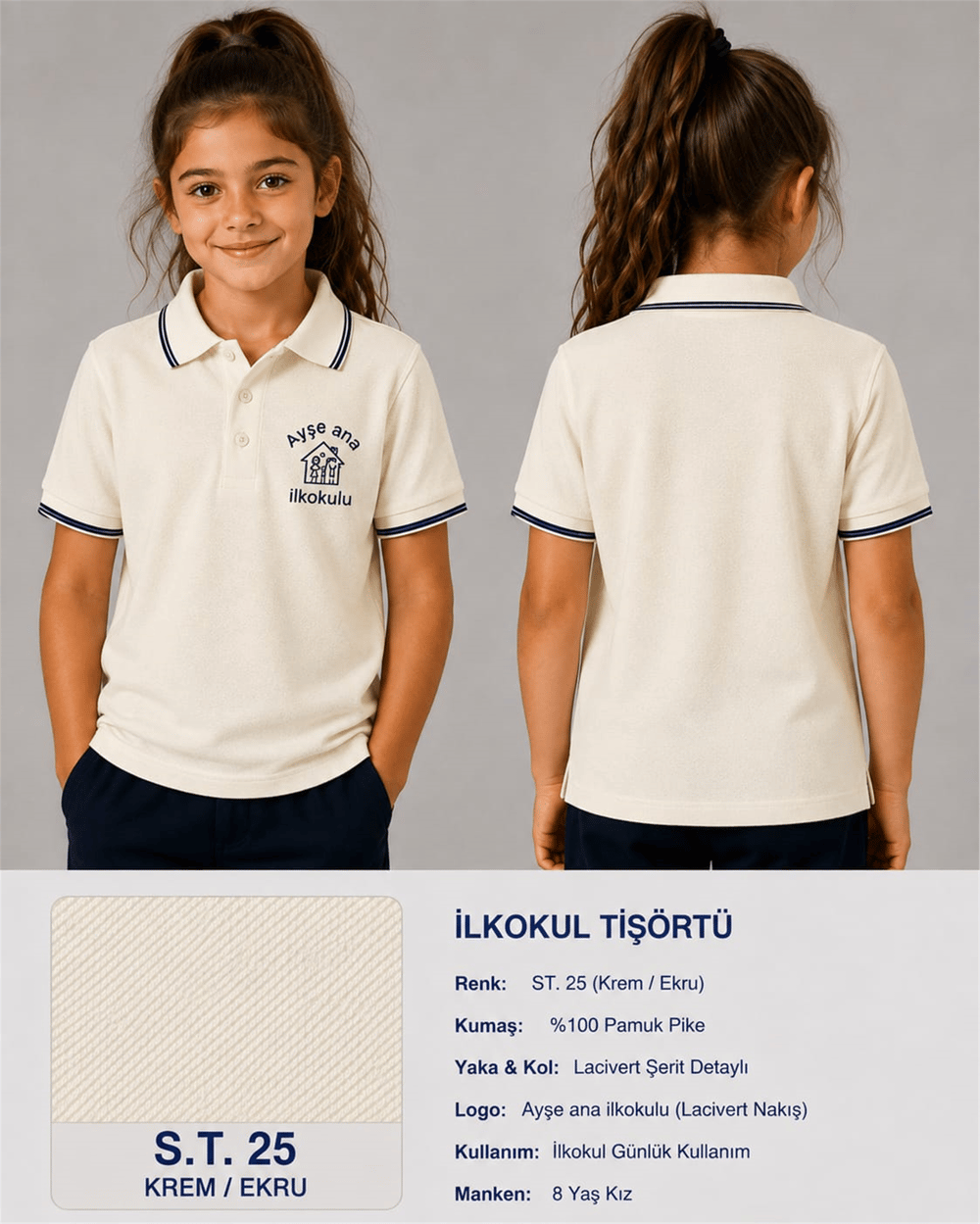 OKUL POLO YAKA KISA KOL