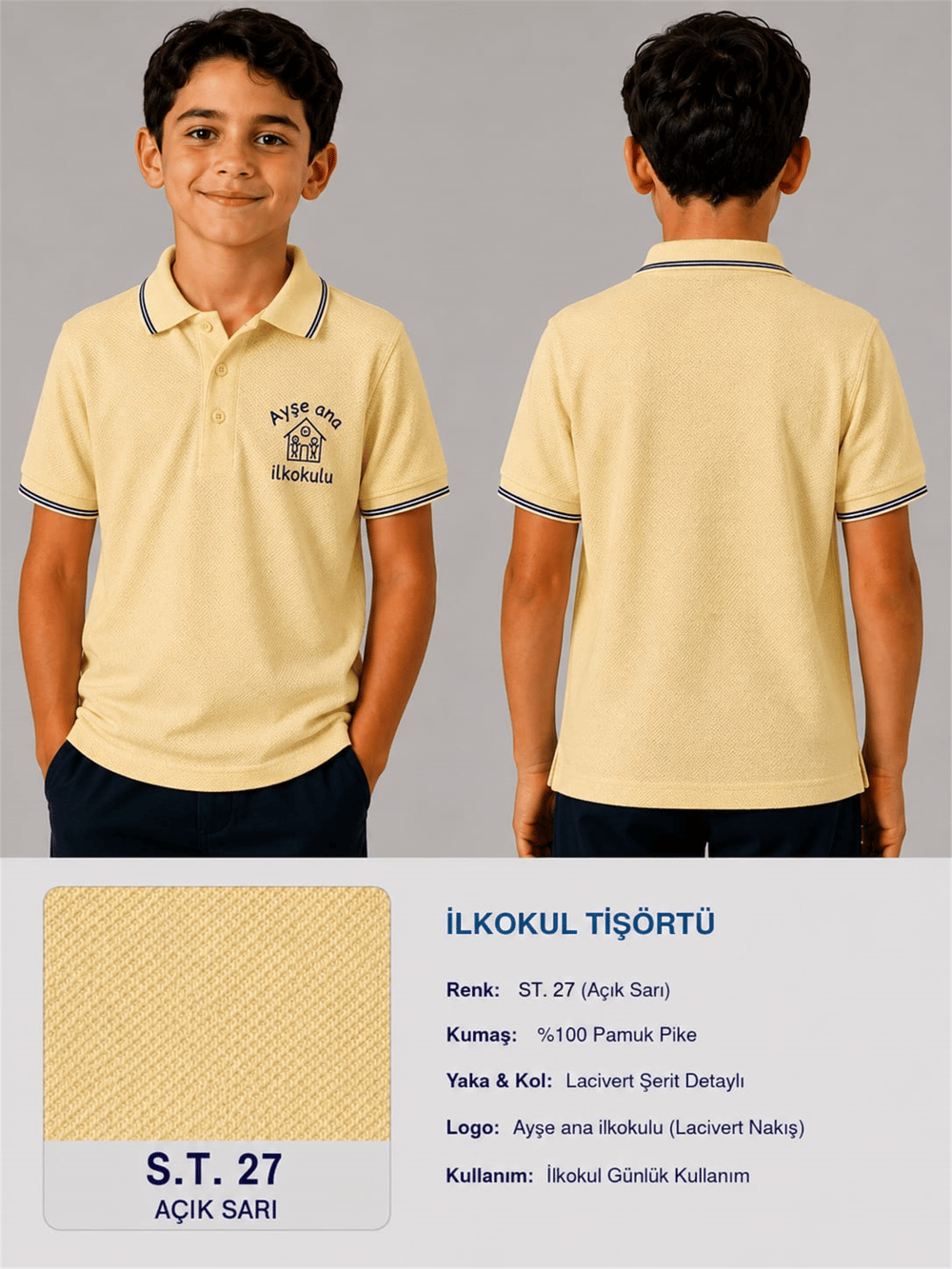 OKUL POLO YAKA KISA KOL