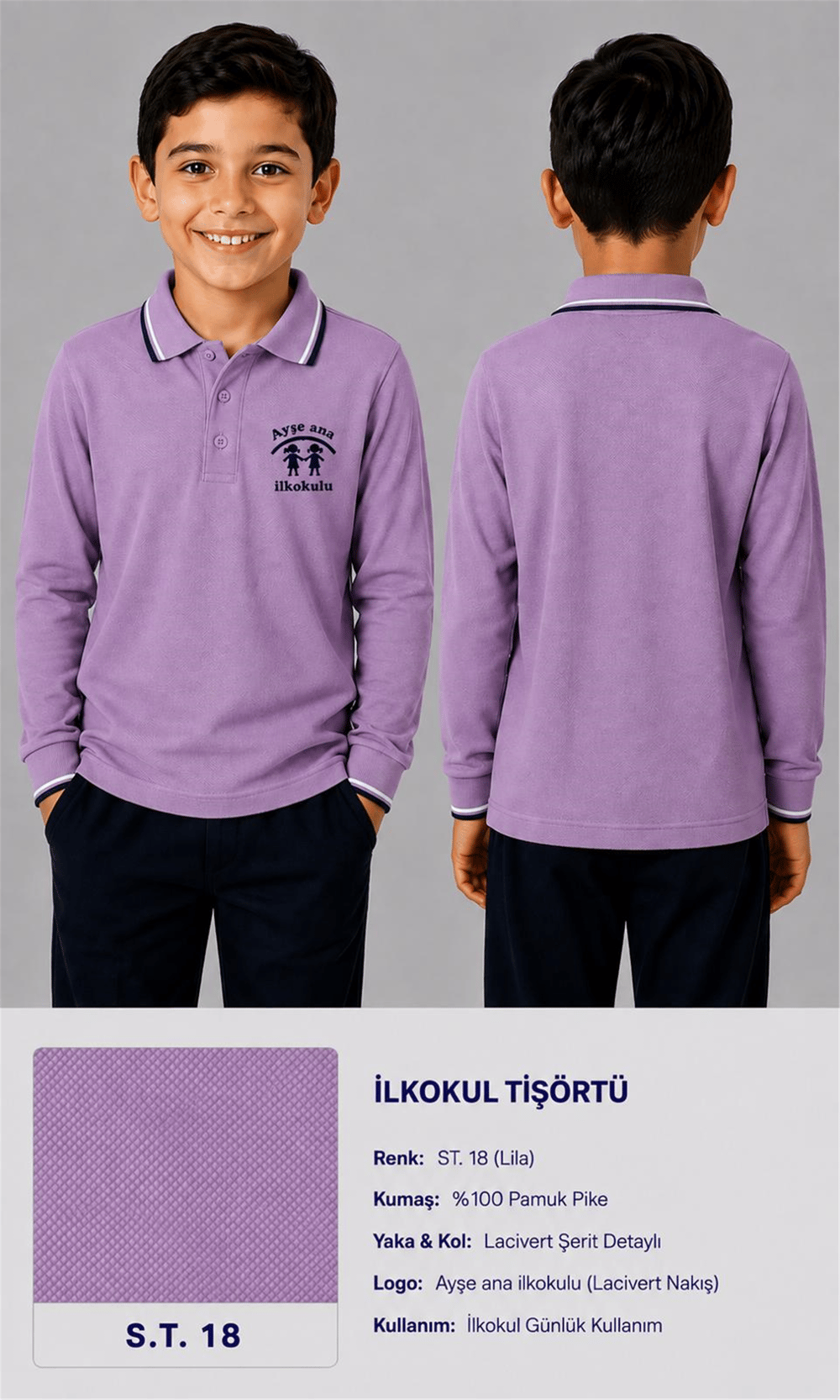 OKUL POLO YAKA UZUN KOL